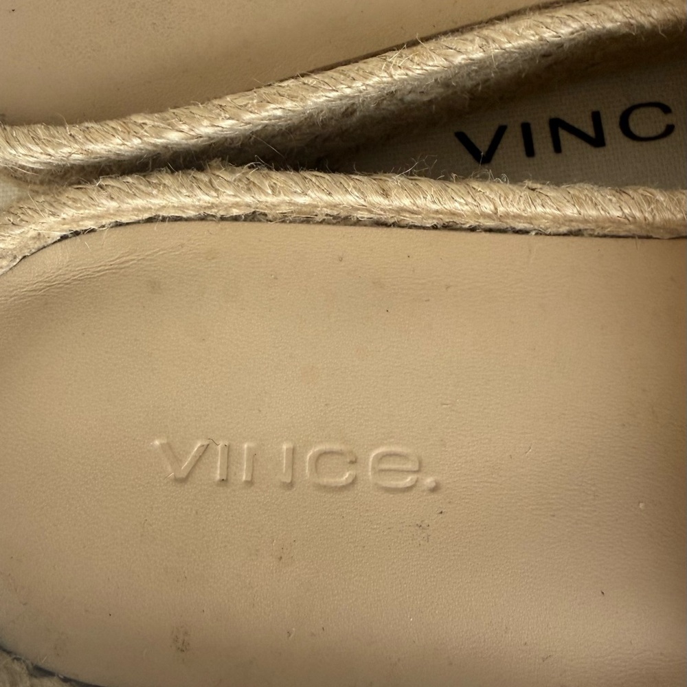 Vince Suede Tan Espadrille Platform Slides NWOT Size 8 - Picture 6 of 10